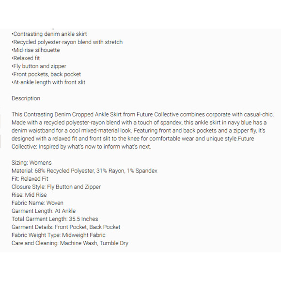 Future Collective Two Tone Criss Cross Skirt Navy Sz Large NWT - Picture 4 of 12